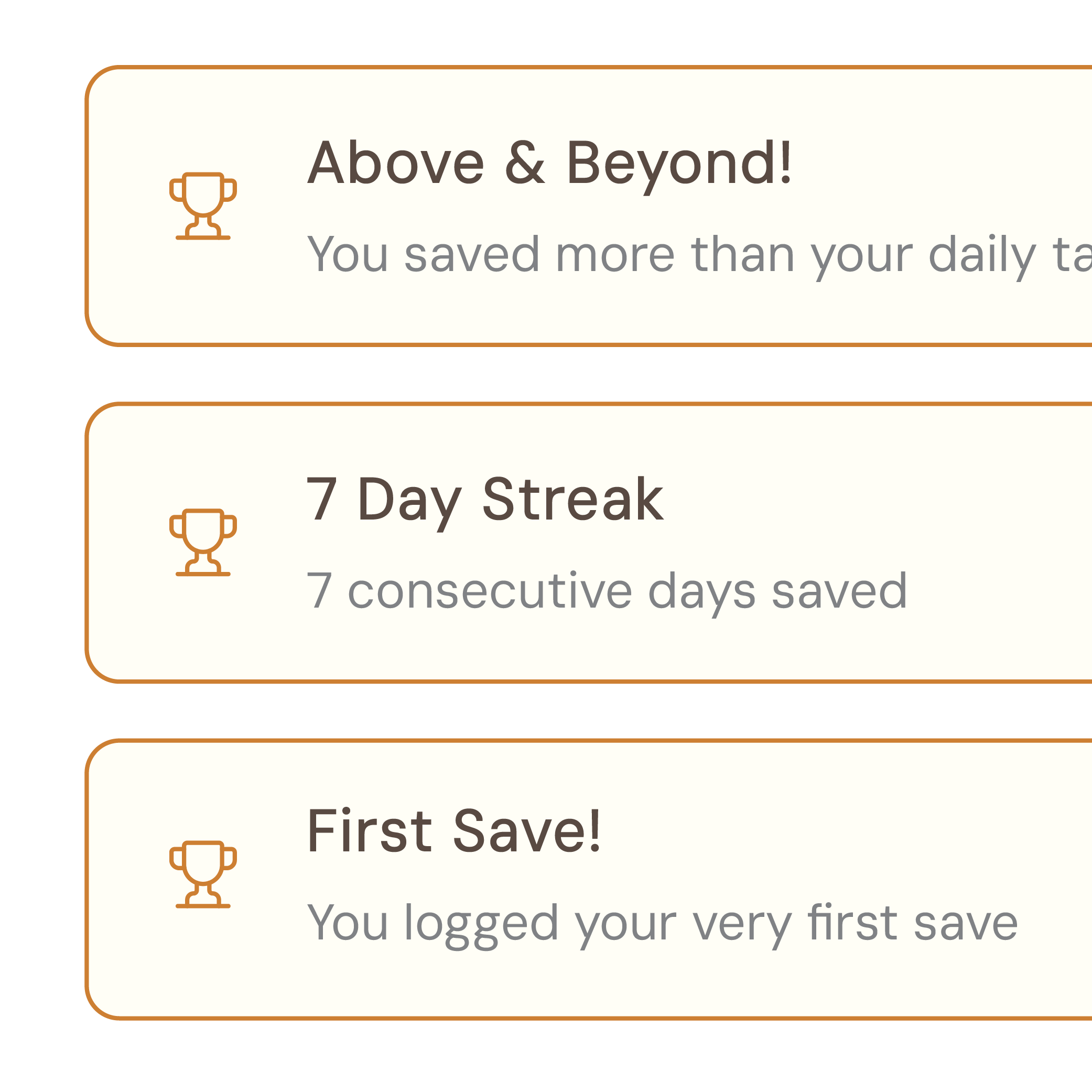 Milestone trophies